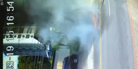 Flame spills on the road