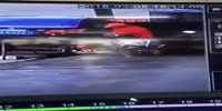 Man in red thrown like a rag doll by the lost control car