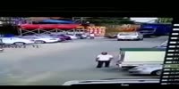 Girl gets knocked and run over by lost control SUV