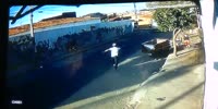 Man chased and fatally shot (shitty CCTV vid)