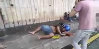 Motorcyclist suffers broken bones