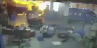 Vapors from a fuel truck fills the room and creates a explosion