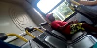 Shy wanker in Brazilian bus