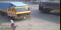 Visual accident India Bus Truck Trke combination