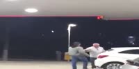 Drunken old man gets dropped by two sweet punches