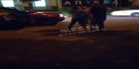 Drunk street argue ends with a man`s leg crushed