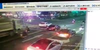 Rider falls under the truck and gets his leg run over