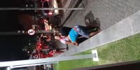 Dude fights 2 drunk bitches trying to stop their brawl