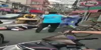 Man tries to stop a fight gets KO`d and lands head first on a pavement