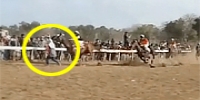 Woman Runs in Front of Race Horses [DEAD]
