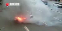 Electric scooter suddenly bursts in flames