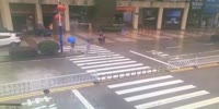 Lady with umbrella leaves the stage