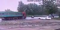 Careless rider gets killed by the truck