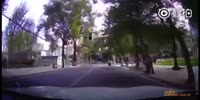 Driver rams scooter riders after they stole a phone from his car