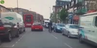 Trafficfight with a big knife.