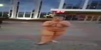 Russian fat old naked woman protests