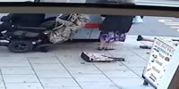 Man running over 2 old ladies in a mobility scooter