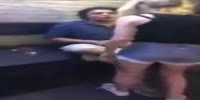 Bitchy blond attacks a guy