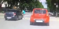 Careless Woman Turned into a Hood Ornament