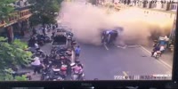 Truck loaded with 10 tons of cement overturns on busy road