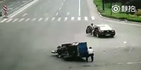 Run over by his own tricycle