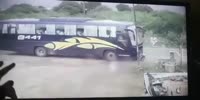 Bus knocks motorcyclists