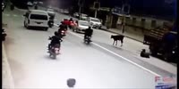 Nepali girl is kicked in the face by motorcycle