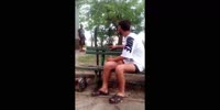 Shit talking hobo gets his drunk ass beaten