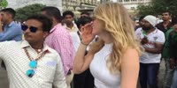 Blonde chick in Bombay India