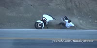 He fell off the motorcycle.
