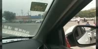 Driver literally hunts a man