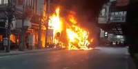 truck burns in the city of thailand