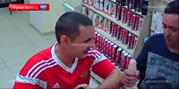 Man steals a dildo from the sex shop