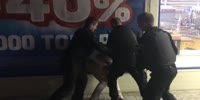 Pissed off security guards beat the shit out of the annoying man