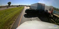 Truck with a broken breaks plows into the traffic