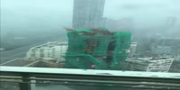 Crane collapses due to strong wind