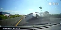 Idiot gets ejected from his multi-car accident he causes and survives