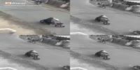 Motorcyclist falls into the abyss