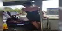Extremely high girl in the bus