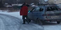Russian village road rage
