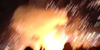 SPECTACULAR Hot air balloon falls on festival visitors and explodes