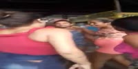 Loud bitch picks a fight in the street market