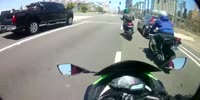 Angry driver rams motorcyclist for aggressive driving