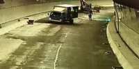 Worker run over by reversing truck