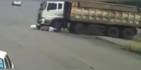 Dump truck vs scooter rider