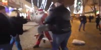 Santas fight in Ukraine