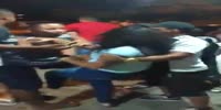 Drunk girl jumps into canal after a drunk fight outside the club