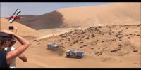 Russian Dakar rally truck runs over spectator and drives away