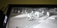 Drunk biker loses control and wrecks into the wall