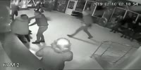 Girl gets knocked out after her BF picks a fight at the restaurant